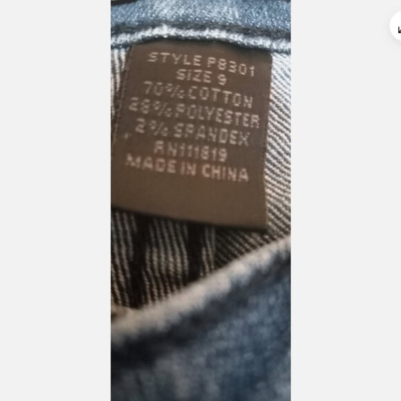 Womans Silver Crush Jeans blue denim Size 9 stripe silver 29 length - Picture 3 of 4